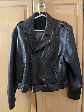 Vintage Leather Motorcycle Jacket.